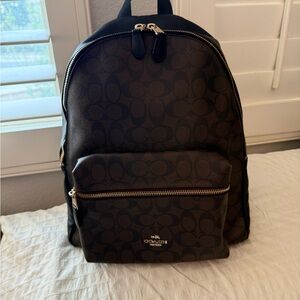 Coach Signature Black and Brown Backpack
